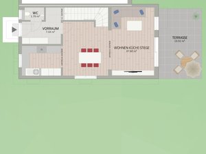 Plan Erdgeschoss von Unterfeldweg 12 Haus 4