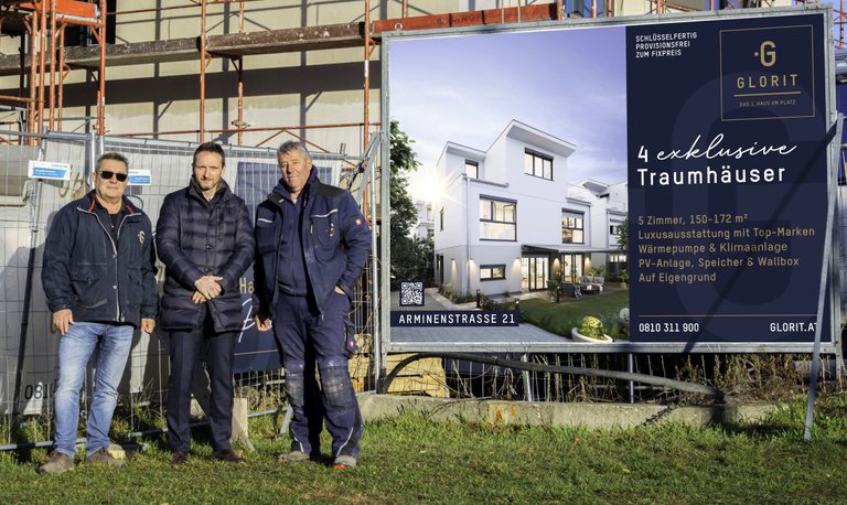 Projektteam bei der Gleichenfeier in der Arminenstraße