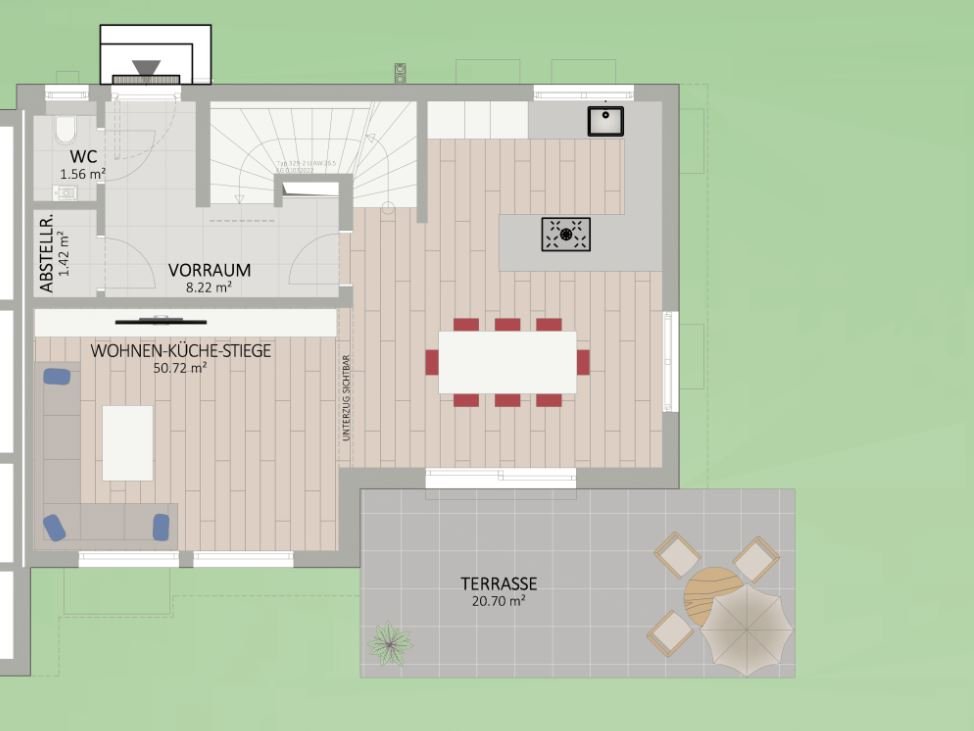 Plan Erdgeschoss von Algenweg 40 Haus 2