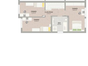 Plan Obergeschoss von Fleischhackergasse 20-22 Haus 2