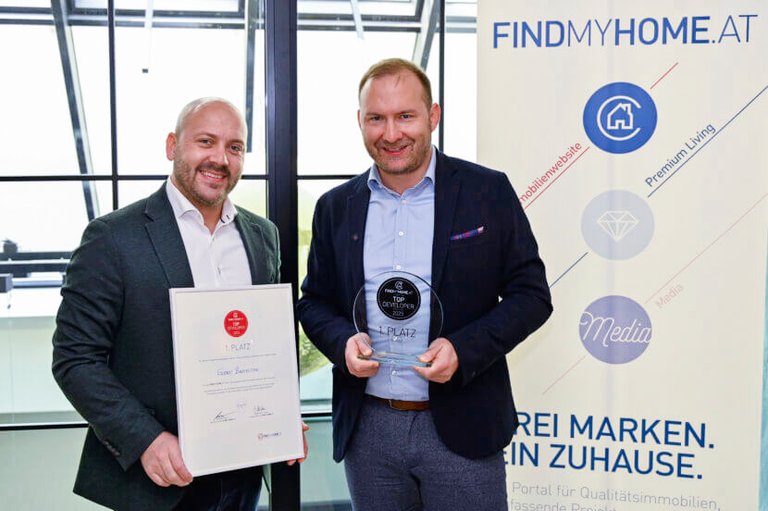 Sattlegger & Hammerschmied bei der Awardverleihung von FindMyHome