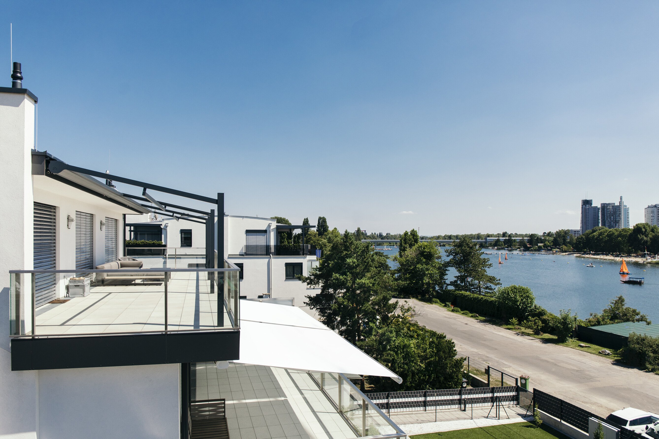 Ausblick von der Penthouse-Wohnung