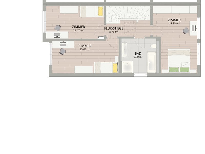 Plan Obergeschoss von Fleischhackergasse 20-22 Haus 2