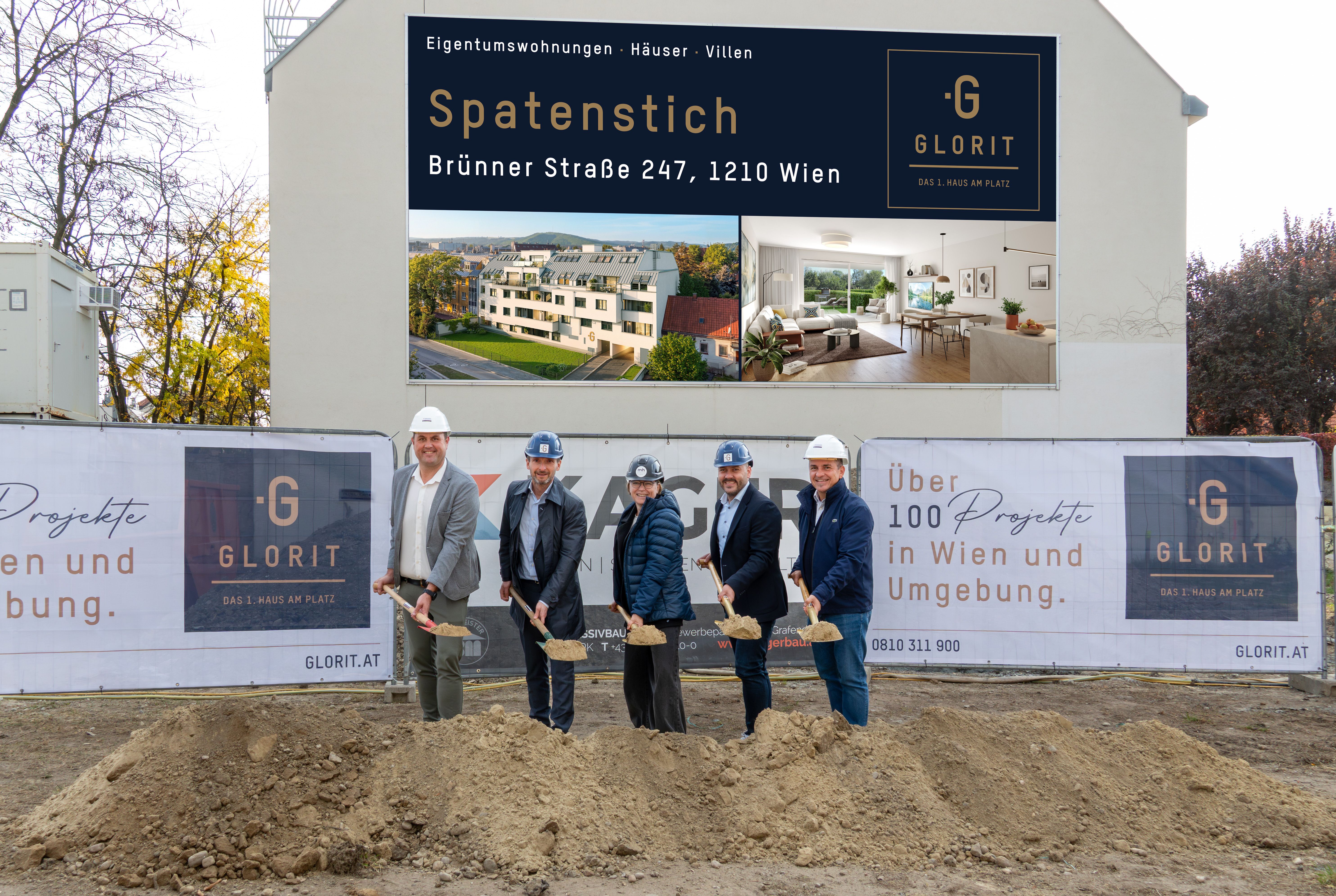 Pressefoto vom Spatenstich beim Projekt Brünner Straße
