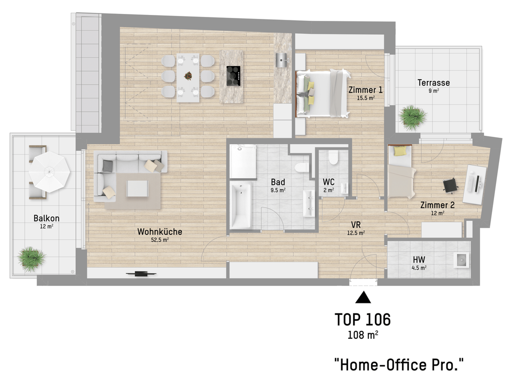 Wohnungsplan von Lobaugasse 25 Top 1.06