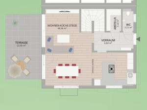 Plan Erdgeschoss von Korsenweg 18