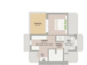 Plan Dachgeschoss von Korsenweg 18 Haus 1