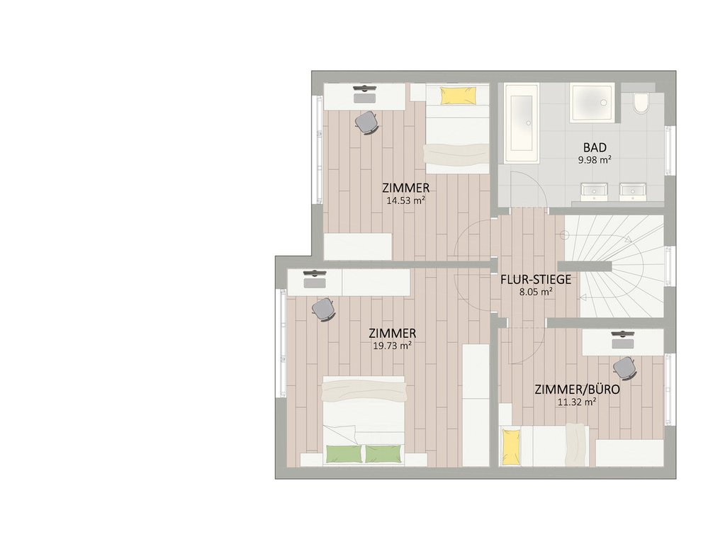 Plan Obergeschoss von Holzgasse 123 Haus 1